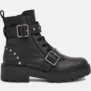 SALE 💖 UGG Black Combat Moto Boots with Buckles and Studs
